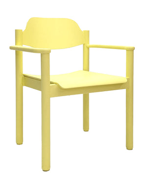 Stuhl 27 / Gelber Stuhl mit Armlehne