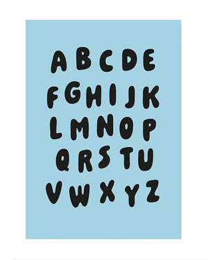 Alphabet Blau Postkarte