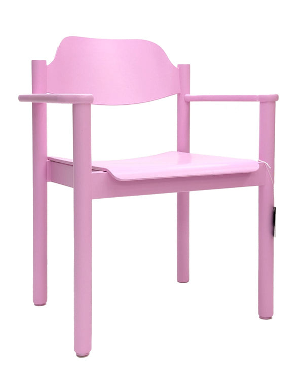 Stuhl 23 / Pinker Stuhl mit Armlehne