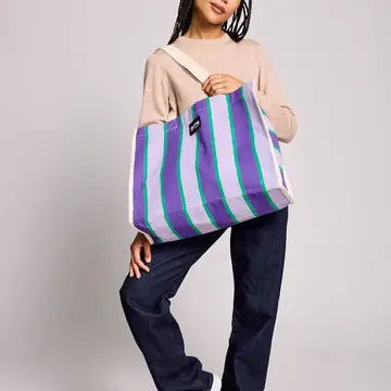 Shopper Cabas Gestreift Lila