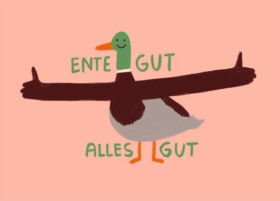 Slinga - Ente Gut (Pink!) Postkarte