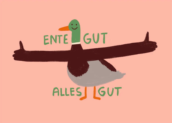 Slinga - Ente Gut (Pink!) Postkarte