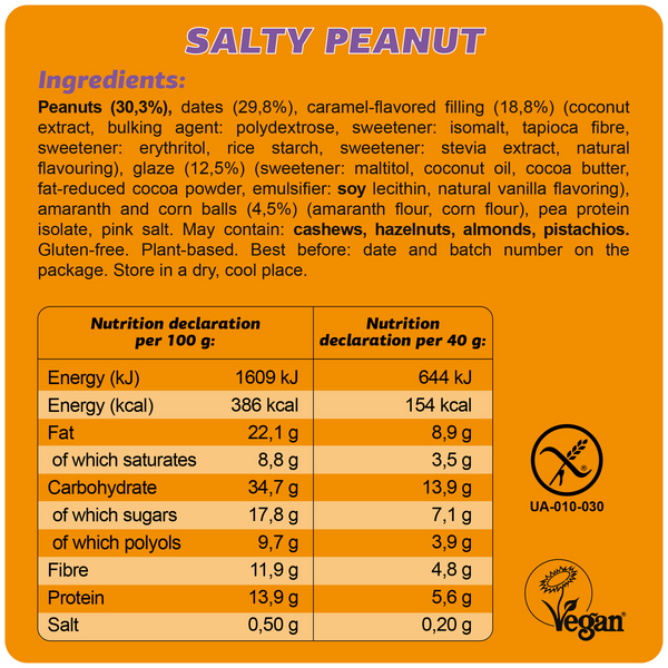 Fizi - Veganer glutenfreier Riegel „Gesalzene Erdnuss“ • 40g
