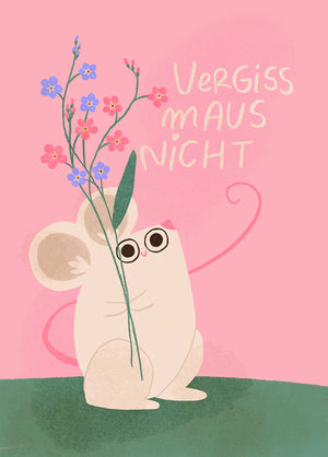 Vergiss Maus nicht Postkarte - Slinga Illustration