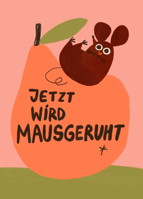 Jetzt wird Mausgeruht Postkarte - Slinga Illustration