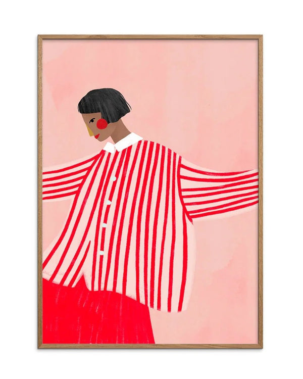 The Woman With The Red Stripes Poster (50x70cm)
