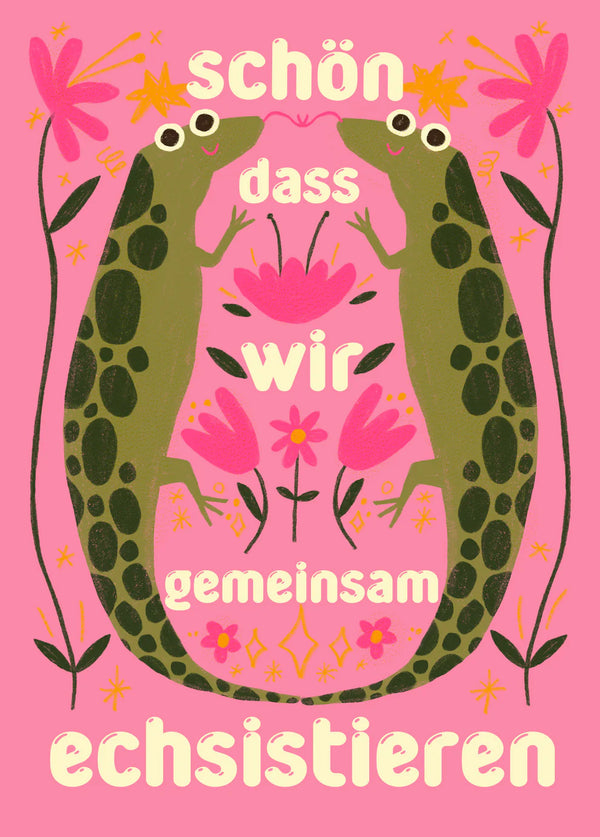 Echsistieren Postkarte - Slinga Illustration