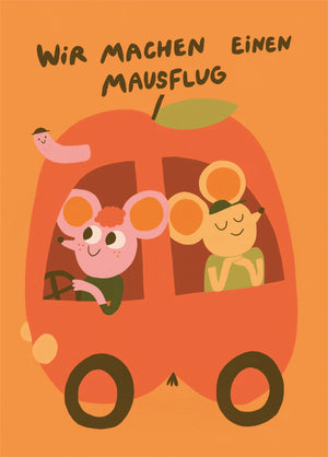 Slinga - Mausflug Apfel Postkarte