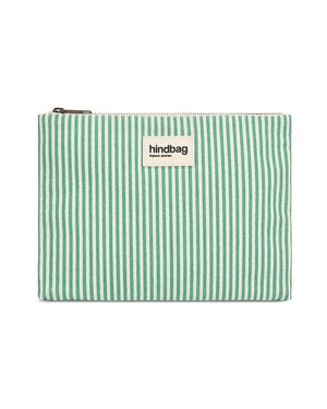 Hindbag Ema-Etui – Grün/Weiß Gestreift