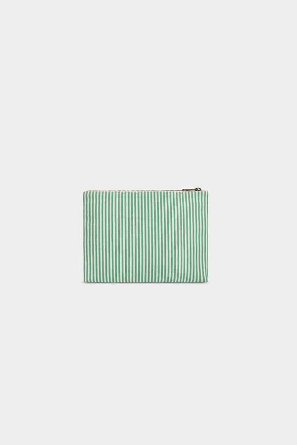 Hindbag Ema-Etui – Grün/Weiß Gestreift