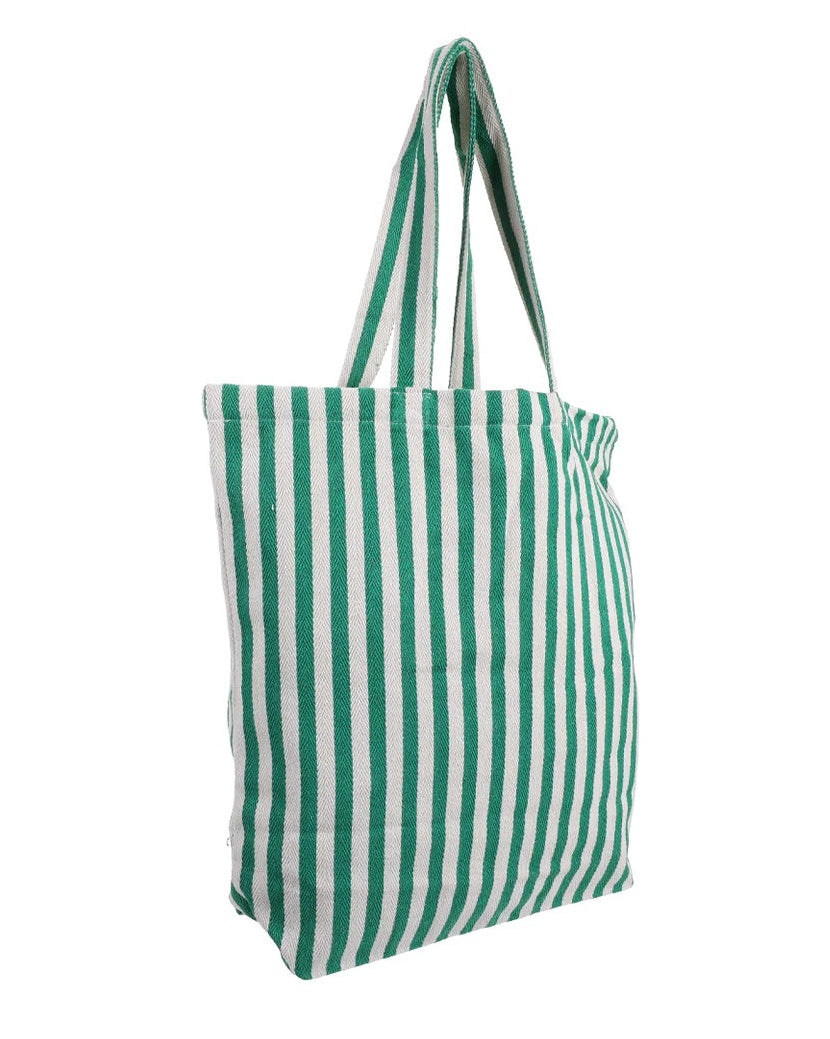 Shopper Natural Grass Stripes aus schwerer Baumwolle