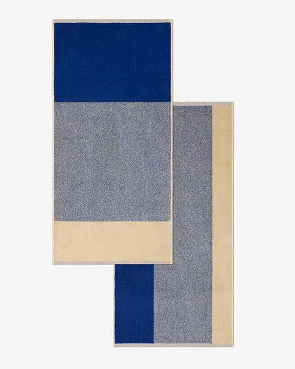 2er-Badehandtuch-Set Blend Cobalt Blue Ecru (70x140cm)