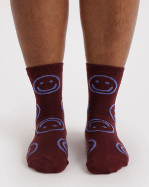 Crew Socks Happy Mahogany