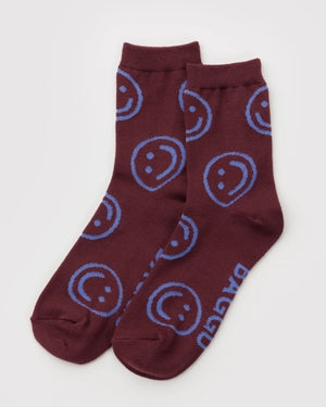 Crew Socks Happy Mahogany