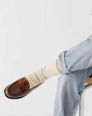 Ribbed Socks Ecru
