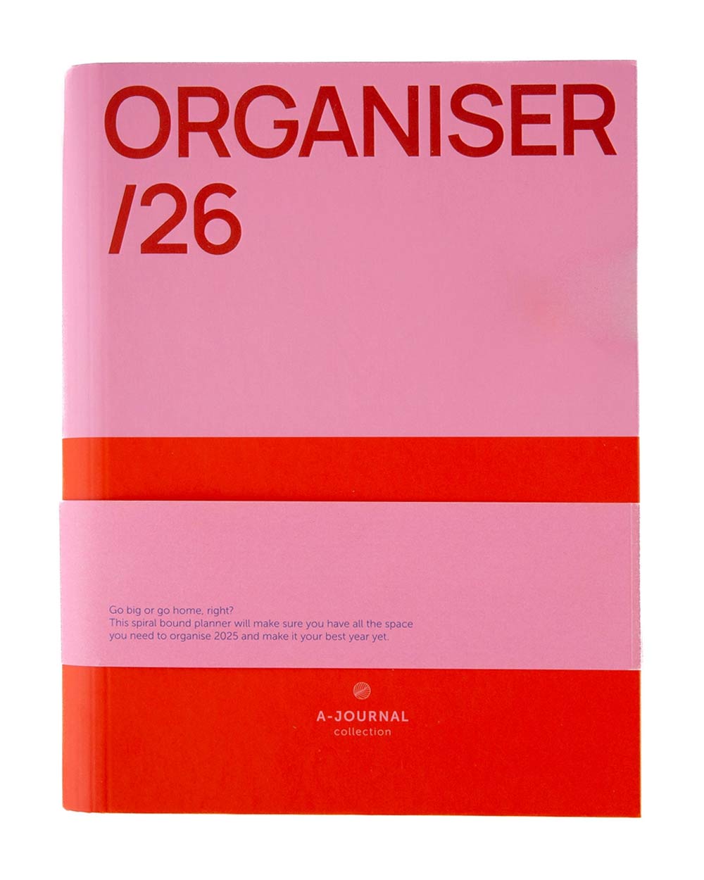 A-Journal Spiral Organiser 2026 - Pink Red