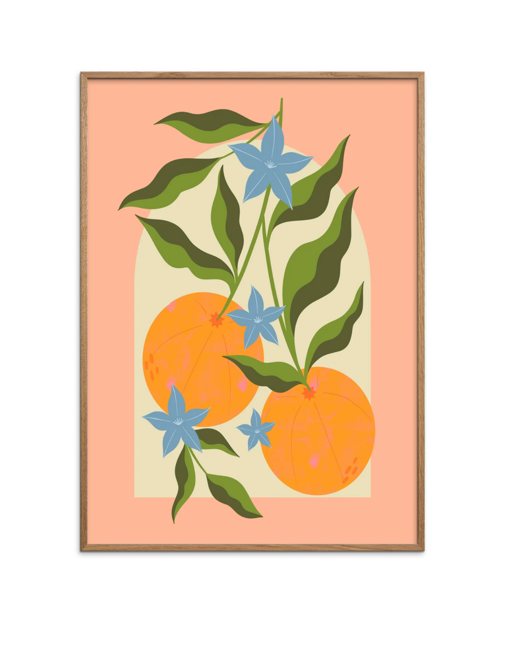 Orange Branch with Flowers Poster (50x70cm)