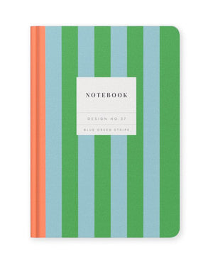 Blue Green Stripe Hardback Notebook