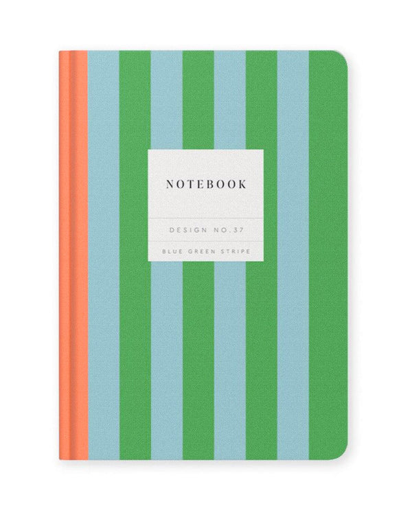 Blue Green Stripe Hardback Notebook