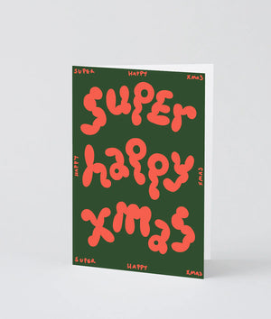 Super Happy Xmas Embossed Klappkarte