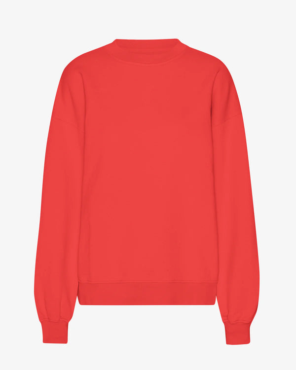 Organic Oversized Sweatshirt Red Tangerine