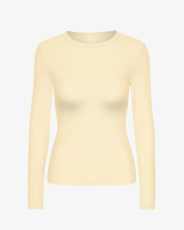 Women Organic Rib Longsleeve Soft Yellow