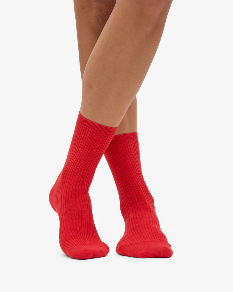 Classic Organic Socks Red Tangerine