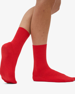 Classic Organic Socks Red Tangerine