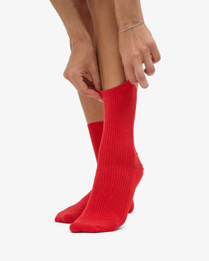 Classic Organic Socks Red Tangerine