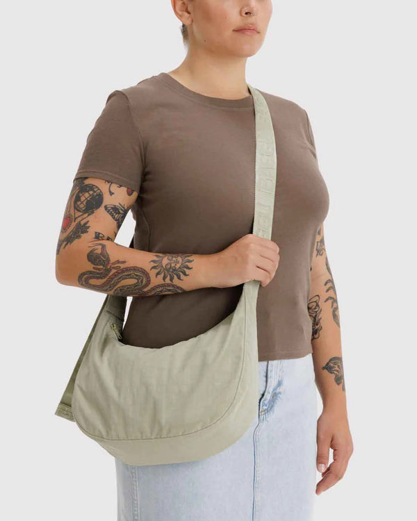 Baggu Medium Nylon Crescent Bag Celadon