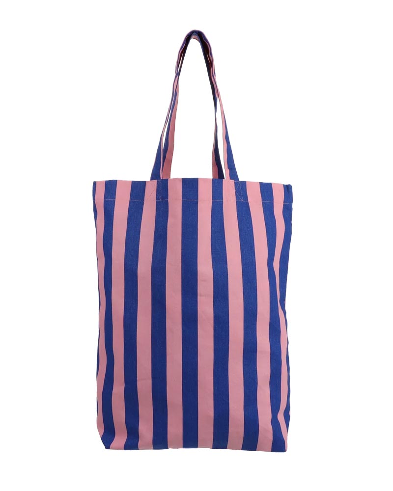 Baumwoll-Shopper Streifen Cobalt Litschi