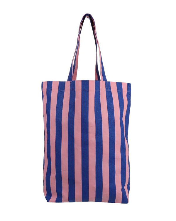 Baumwoll-Shopper Streifen Cobalt Litschi