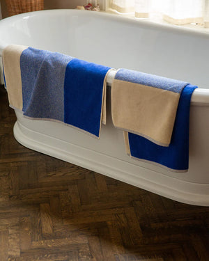2er-Badehandtuch-Set Blend Cobalt Blue Ecru (70x140cm)