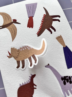3 Stickerbögen Dinos by Anna Katharina Jansen