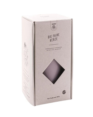 Fair Trade Stumpenkerze Lavendel 15 cm / Ø 7,5 cm