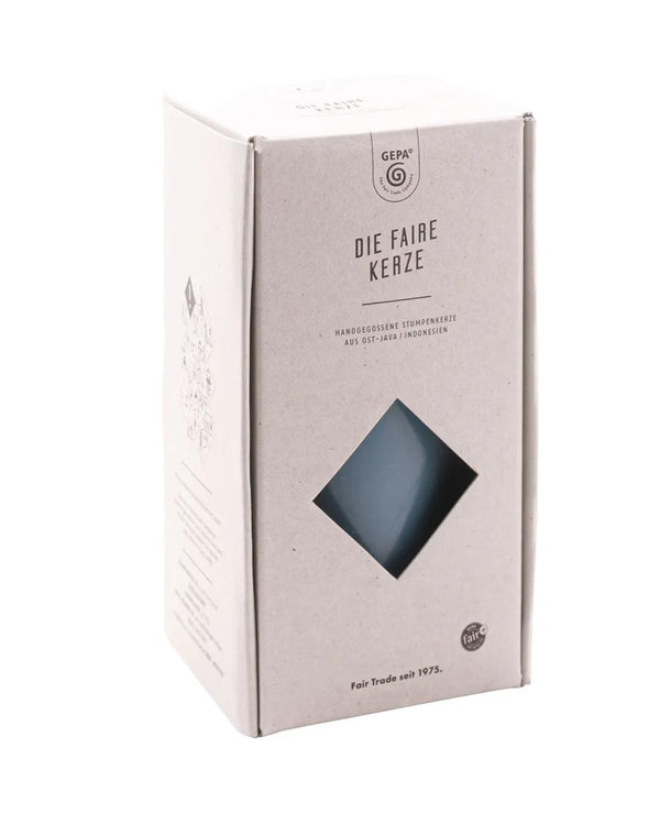 Fair Trade Stumpenkerze Petrol 15 cm / Ø 7,5 cm