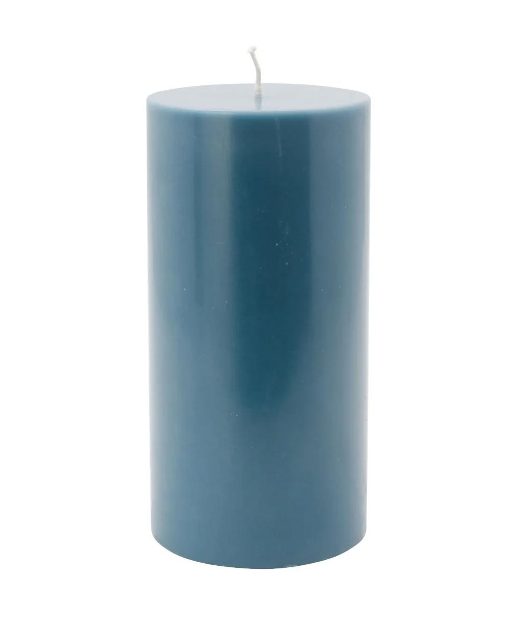 Fair Trade Stumpenkerze Petrol 15 cm / Ø 7,5 cm