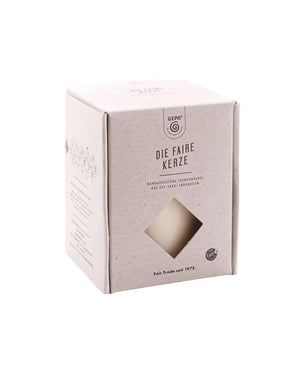 Fair Trade Stumpenkerze Cremeweiss 10 cm / Ø 7,5 cm