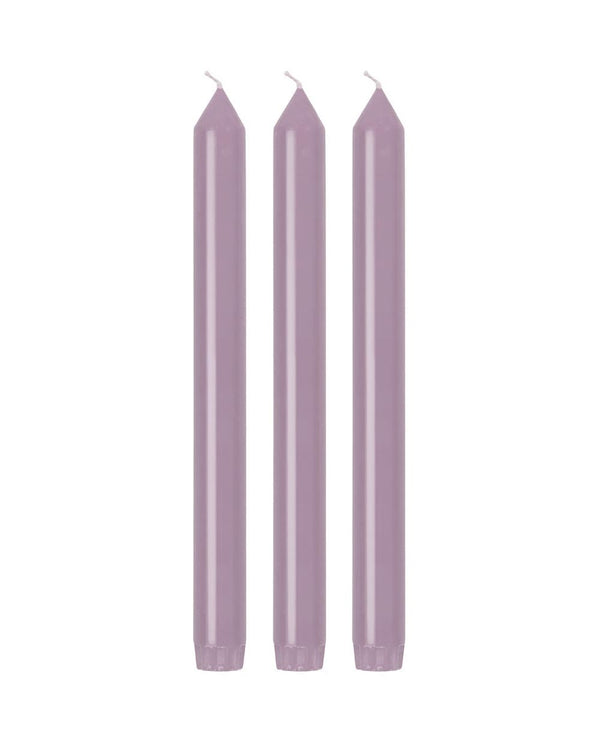 Fair Trade Tafelkerzen Lavender 3er Set / 22,5 cm