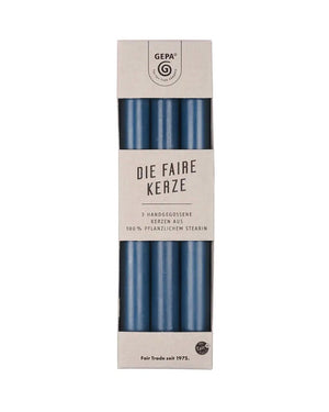 Fair Trade Tafelkerzen Ocean 3er Set / 22,5 cm