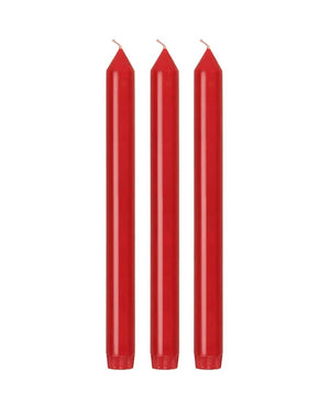 Fair Trade Tafelkerzen Rot 3er Set / 22,5 cm