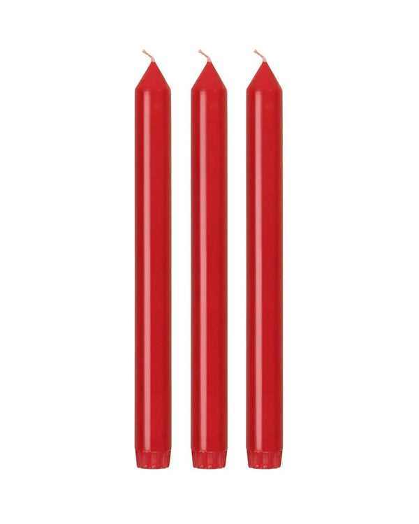 Fair Trade Tafelkerzen Rot 3er Set / 22,5 cm