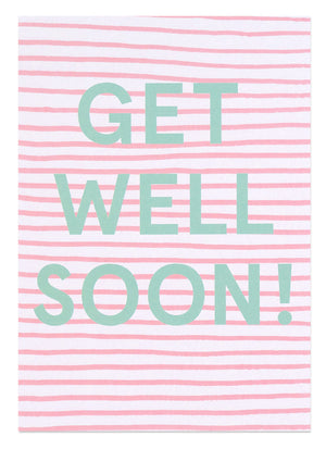 Get well soon Stripes Postkarte
