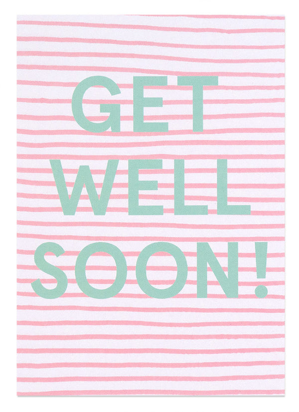 Get well soon Stripes Postkarte