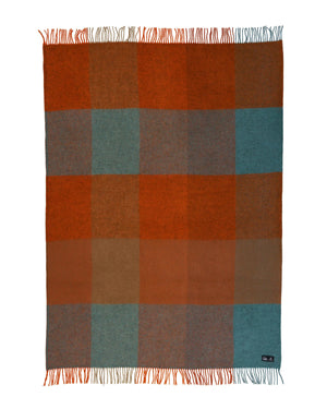 Gotland Wolldecke Check Orange