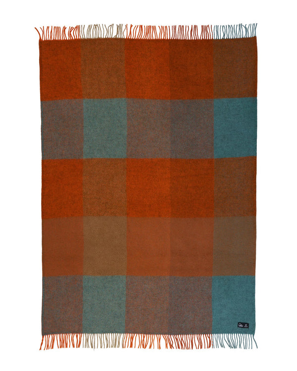 Gotland Wolldecke Check Orange