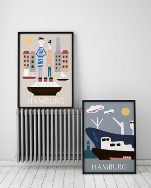 Hamburg 3 Schiffe Poster