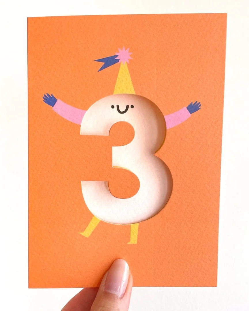 Rumble Cards Happy Birthday 3 Die Cut Klappkarte