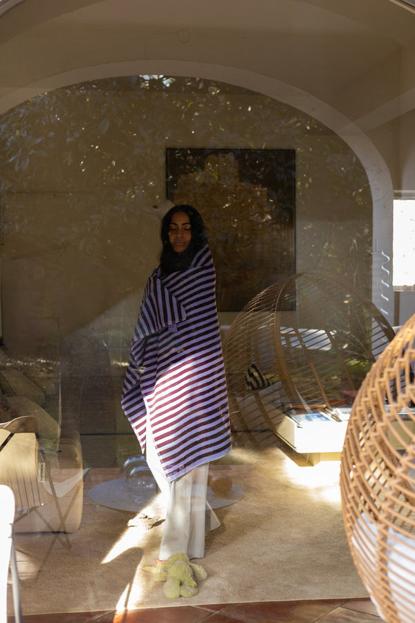 Bongusta Naram Handtuch Wine & Lavender Blue (50x80cm)