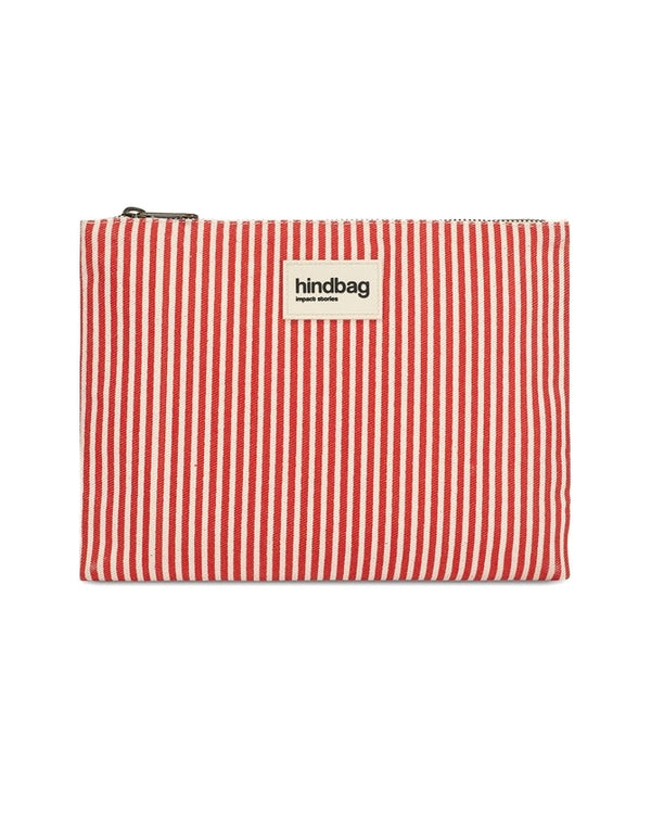 Hindbag Ema-Etui – Rot/Weiß Gestreift